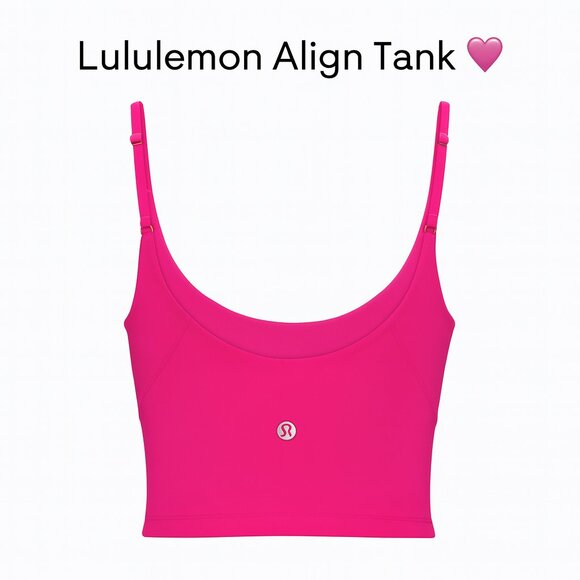 Lululemon Align Cropped Cami Tank Passionate Pink Sz 2 Nulu Activewear - Picture 1 of 8